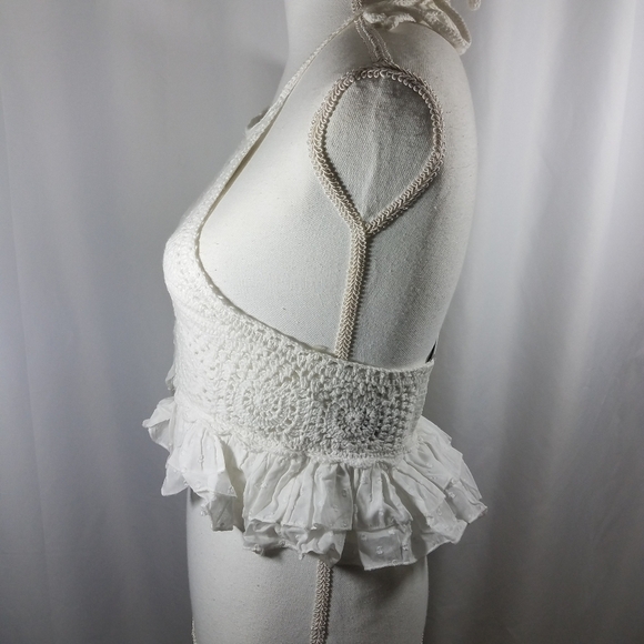 American Eagle Crochet Halter Crop Top XS … - Picture 4 of 14